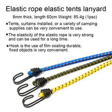 Load image into Gallery viewer, 2 PCS Outdoor Tent Crude Elastic Rope Tied High Luggage Rope Clothesline Camping, Length: 60cm, Diameter: 8mm, Random Color Delivery