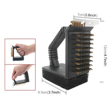 Load image into Gallery viewer, Outdoor Barbecue Cleaning Brush Camping Picnic BBQ Copper Wire Grill Three In One Right Angle Copper Wire Triangular Brush, BBQ Copper Brush