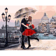 Load image into Gallery viewer, DIY Creative Paint By Numbers Oil Painting Kiss Lovers Art Painting without Framework, Size: 40*50 cm