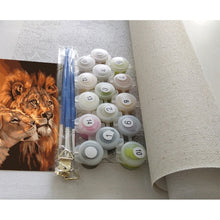 Load image into Gallery viewer, DIY Creative Paint By Numbers Oil Painting Lion Couple Art Painting without Framework, Size: 40*50 cm