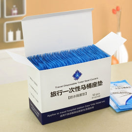 50 PCS Travel Disposable Toilet Seat Cover Mat Toilet Paper Pad, 50 PCS Toilet Seat Cover