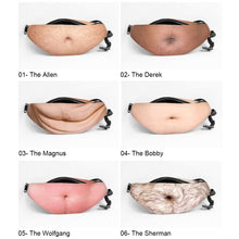 Load image into Gallery viewer, Creative Funny Anti-harassment Artificial Belly Shape Outdoor Bags, Multifunctional Portable Unisex Sports Belly Waist Bag, HC0879A, HC0879B, HC0879C, HC0879D, HC0879E, HC0879F