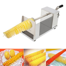 Load image into Gallery viewer, Stainless Steel Manual Spiral Tornado Tower Hand Shake Potato Rotary Chips Twister Slicer Cutter, Hand Shake