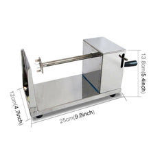 Load image into Gallery viewer, Stainless Steel Manual Spiral Tornado Tower Hand Shake Potato Rotary Chips Twister Slicer Cutter, Hand Shake