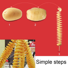 Load image into Gallery viewer, Stainless Steel Manual Spiral Tornado Tower Hand Shake Potato Rotary Chips Twister Slicer Cutter, Hand Shake