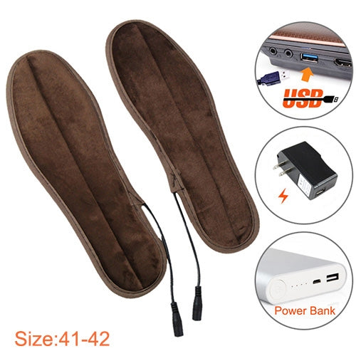 USB Electric Powered Heated Insoles Keep Feet Warm Pad with USB Cable, Size: 41-42 yard