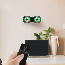 Load image into Gallery viewer, Modern 3D LED Sound Control Colorful Digital Alarm Clock Adjust Brightness Electronic Wall Glowing Hanging Clock with Remote Control, 9001 Black, 9001 White