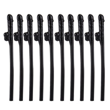 Load image into Gallery viewer, 10 PCS Dicky Sipping Straw, Length: about 19cm, Dicky Sipping Straw(Black)