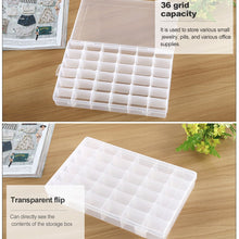 Load image into Gallery viewer, Plastic Organizer Container Storage Box Removable Grid Compartment for Jewelry Earring Fishing Hook Small Accessories, Size: Large, 36 Slots, 36 Slots