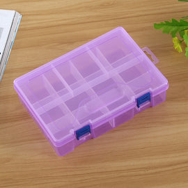 Double layer 8 Slots Plastic Jewelry Box Organizer Storage Container with Adjustable Dividers, 8 Slots (Purple), 8 Slots (White), 8 Slots (Pink), 8 Slots (Blue)