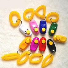 Load image into Gallery viewer, 10 PCS Pet Training Clicker Button Dog Training Whistle with Key Chain &amp; Spring Chain, Random Color Delivery, WIN-10001 Dog Training Whistle