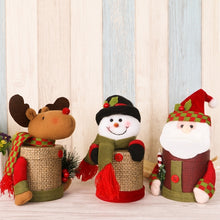 Load image into Gallery viewer, Christmas Decoration Linen Gift Box Cute Snowman Candy Jar, Size: 25*10cm, Snowman Shape