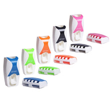 Load image into Gallery viewer, Automatic Toothpaste Dispenser Set with 5 Toothbrush Holder