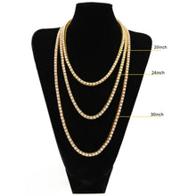Load image into Gallery viewer, Mens Hip Hop Punk 1 Row Crystal Inlaid Alloy Necklace Chain, Size: 20 inch, Size: 20 inch