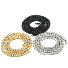 Load image into Gallery viewer, Mens Hip Hop Punk 1 Row Crystal Inlaid Alloy Necklace Chain, Size: 20 inch, Size: 20 inch