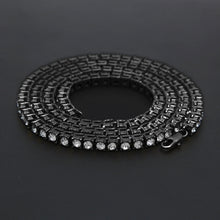 Load image into Gallery viewer, Mens Hip Hop Punk Single Row Crystal Inlaid Alloy Chain Necklace, Size: 24 inch, Size: 24 inch