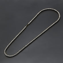 Load image into Gallery viewer, Mens Hip Hop Punk Single Row Crystal Inlaid Alloy Chain Necklace, Size: 24 inch, Size: 24 inch