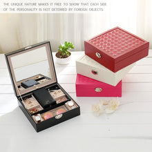 Load image into Gallery viewer, Wooden Jewelry Box Necklace Ring Storage Organizer Large Jewel Cabinet Gift Case