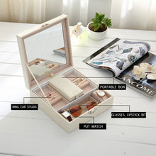 Load image into Gallery viewer, Wooden Jewelry Box Necklace Ring Storage Organizer Large Jewel Cabinet Gift Case
