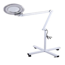 Load image into Gallery viewer, 5X Foldable Swing Arm Desk Table Mount Magnifier with Lamp Light for Facial Tattoo Eyebrow Nail Salon Beauty, Cool White Light