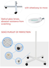 Load image into Gallery viewer, 5X Foldable Swing Arm Desk Table Mount Magnifier with Lamp Light for Facial Tattoo Eyebrow Nail Salon Beauty, Cool White Light