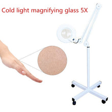 Load image into Gallery viewer, 5X Foldable Swing Arm Desk Table Mount Magnifier with Lamp Light for Facial Tattoo Eyebrow Nail Salon Beauty, Cool White Light