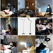 Load image into Gallery viewer, 5X Foldable Swing Arm Desk Table Mount Magnifier with Lamp Light for Facial Tattoo Eyebrow Nail Salon Beauty, Cool White Light