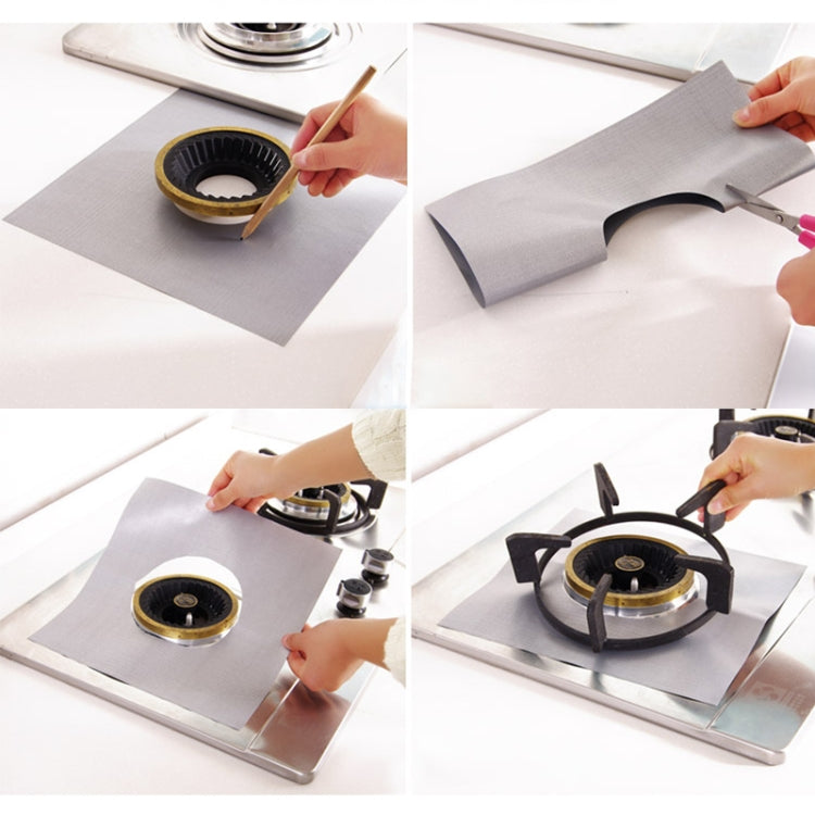 Gas Furnace Surface Ultra-thin Fibre Material Stovetop Protective Cleaning Pad, Size: 27*27cm, 0.2mm (Silver), 0.2mm