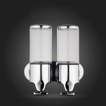 Load image into Gallery viewer, Dual Hotel Shower Manual Dispenser Wall Mounted Washing Liquid Shampoo Soap Bottle, Capacity: 1000ml, 1000ml/Transparent, 1000ml/White, 1000ml/Dark Red, 1000ml/Green, 1000ml/Blue, 1000ml/Purple, 1000ml/Red, 1000ml/Silver, 1000ml/Black, 1000ml/Gold