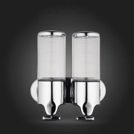 Dual Hotel Shower Manual Dispenser Wall Mounted Washing Liquid Shampoo Soap Bottle, Capacity: 1000ml, 1000ml/Transparent, 1000ml/White, 1000ml/Dark Red, 1000ml/Silver, 1000ml/Black, 1000ml/Gold