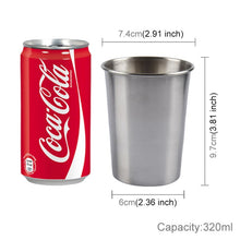 Load image into Gallery viewer, 320ml Single Wall Electropolished Stainless Steel Brief Wine Cup(Silver), 320ml