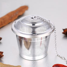 Load image into Gallery viewer, Stainless Steel Locking Spice Tea Strainer Mesh Infuser Tea Ball Filter, Middle Size: 6.5 x 6cm, Middle Size: 6.5 x 6cm