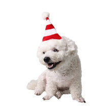 Load image into Gallery viewer, Western Red and White Striped Pet Dog Christmas Hat, Comfortable Children Dressing Up Christmas Hat, Red and White Striped