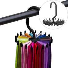 Load image into Gallery viewer, 20 Claws 360 Degree Rotatable Tie Rack Belt Scarf Hanger Holder, Size: S, 20 Claws Black, 20 Claws White