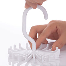 Load image into Gallery viewer, 20 Claws 360 Degree Rotatable Tie Rack Belt Scarf Hanger Holder, Size: S, 20 Claws Black, 20 Claws White