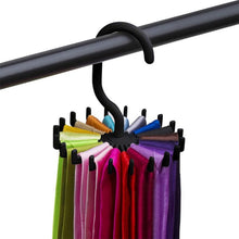 Load image into Gallery viewer, 20 Claws 360 Degree Rotatable Tie Rack Belt Scarf Hanger Holder, Size: S, 20 Claws Black, 20 Claws White
