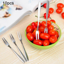 Load image into Gallery viewer, 10 PCS Stainless Steel Fruit Fork Creative Environmental Small Fruit Prong, 10 PCS Fruit Fork