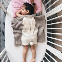 Load image into Gallery viewer, Rabbit Pattern Stereoscopic Ears Baby Knitted Blanket, Rabbit Pattern