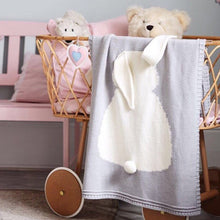 Load image into Gallery viewer, Rabbit Pattern Stereoscopic Ears Baby Knitted Blanket, Rabbit Pattern