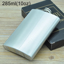 Load image into Gallery viewer, 285mL (10oz) Outdoor Sports Handy Home Travel Wild Stainless Steel Portable Hip Flask(without Small Funnel)(Silver 285mL (10oz)), 285mL (10oz)