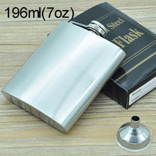 Load image into Gallery viewer, 196mL (7oz) Outdoor Sports Handy Home Travel Wild Stainless Steel Portable Hip Flask(with Small Funnel)(Silver 196mL (7oz)), 196mL (7oz)