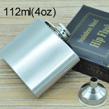 Load image into Gallery viewer, 112mL (4oz) Outdoor Sports Handy Home Travel Wild Stainless Steel Portable Hip Flask(with Small Funnel)(Silver 112mL (4oz)), 112mL (4oz)