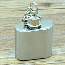 Load image into Gallery viewer, 28mL(1oz)Cute Mini Portable Wine Jug Handy Stainless Steel Hip Flask with a Key Chain(Silver), 28mL(1oz)