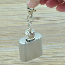 Load image into Gallery viewer, 28mL(1oz)Cute Mini Portable Wine Jug Handy Stainless Steel Hip Flask with a Key Chain(Silver), 28mL(1oz)