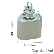 Load image into Gallery viewer, 28mL(1oz)Cute Mini Portable Wine Jug Handy Stainless Steel Hip Flask with a Key Chain(Silver), 28mL(1oz)