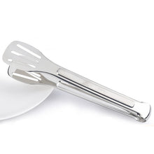 Load image into Gallery viewer, Stainless Steel Barbecue Steak Clip Tongs BBQ Roasting Shovels Leak Steak Shovel Spatula Food Clamp Bread Clips, Length: 24cm, 24cm