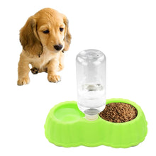 Load image into Gallery viewer, Pumpkin Shape Dog Cat Food Dish + Drinking Water Double Bowls with Automatic Water Dispenser, Size: S, Size: S  Coffee, Size: S  Green, Size: S  Blue, Size: S  Magenta, Size: S  White, Size: S Yellow