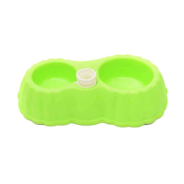 Pumpkin Shape Dog Cat Food Dish + Drinking Water Double Bowls with Automatic Water Dispenser, Size: S, Size: S  Coffee, Size: S  Green, Size: S  Blue, Size: S  Magenta, Size: S  White, Size: S Yellow