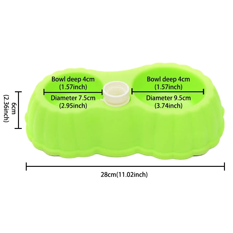 Pumpkin Shape Dog Cat Food Dish + Drinking Water Double Bowls with Automatic Water Dispenser, Size: S, Size: S  Coffee, Size: S  Green, Size: S  Blue, Size: S  Magenta, Size: S  White, Size: S Yellow