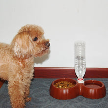 Load image into Gallery viewer, Pumpkin Shape Dog Cat Food Dish + Drinking Water Double Bowls with Automatic Water Dispenser, Size: S, Size: S  Coffee, Size: S  Green, Size: S  Blue, Size: S  Magenta, Size: S  White, Size: S Yellow